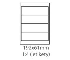 etikety Samolepiace 192x61 univerzálne biele (1000 listov A4/bal.) (ECO-192x61-1000)