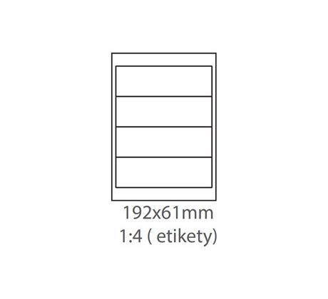 etikety Samolepiace 192x61 univerzálne biele (1000 listov A4/bal.) (ECO-192x61-1000)