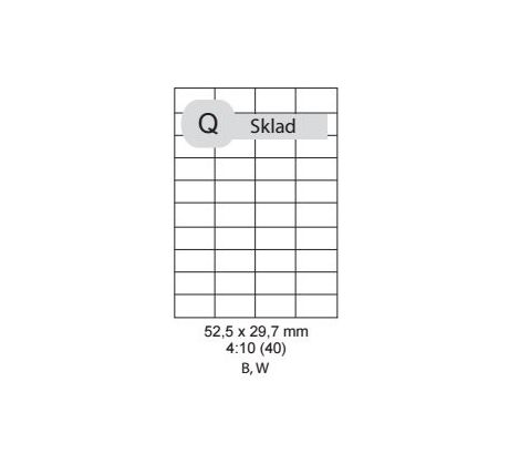 etikety Samolepiace 52,5x29,7 univerzálne biele (1000 listov A4/bal.) (ECO-05202900-1000)