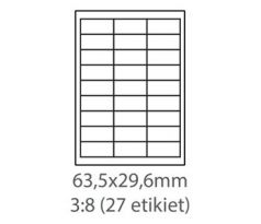 etikety Samolepiace 63,5x29,6 univerzálne biele (1000 listov A4/bal.) (ECO-6302900-1000)