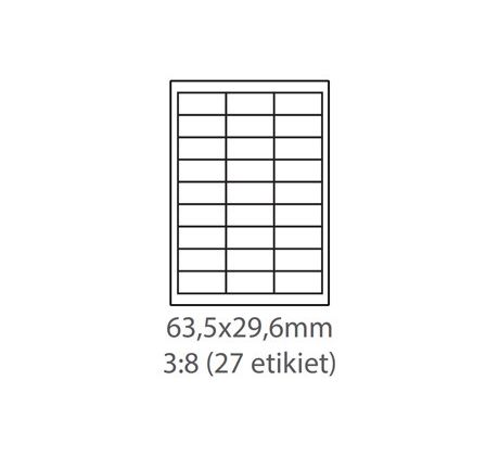 etikety Samolepiace 63,5x29,6 univerzálne biele (1000 listov A4/bal.) (ECO-6302900-1000)