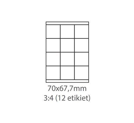 etikety Samolepiace 70x67,7 univerzálne biele (1000 listov A4/bal.) (ECO-07006700F)