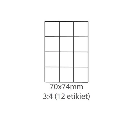 etikety Samolepiace 70x74 univerzálne biele (1000 listov A4/bal.) (ECO-07007400F)