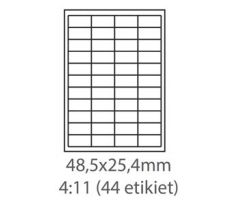 etikety Samolepiace 48,5x25,4 univerzálne biele 44ks/A4 (1000 listov A4/bal.) (ECO-04802544F)