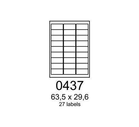 etikety RAYFILM 63,5x29,6 matné polyesterové strieborné R05550437G-LCUT (10 list./A4) (R0555.0437G-LCUTA4)