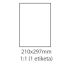 etikety Samolepiace 210x297 univerzálne biele (1000 listov A4/bal.) bez splitu na zadnej strane (ECO-21029700F)