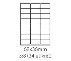 etikety Samolepiace 68x36 univerzálne biele 24ks/A4 (1000 listov A4/bal.) (ECO-06803600F)