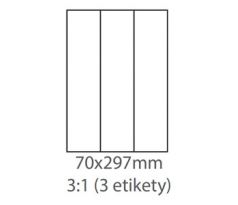 etikety ECODATA Samolepiace 70x297 univerzálne biele (100 listov A4/bal.) (ECO-07002970)