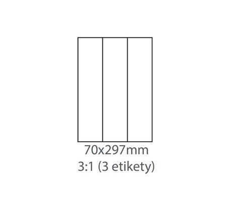 etikety Samolepiace 70x297 univerzálne biele (100 listov A4/bal.) (ECO-07002970)