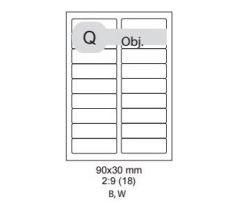 etikety Samolepiace 90 x 30mm univerzálne biele 18ks/A4 (100 listov A4/bal.) (ECO-09003000)