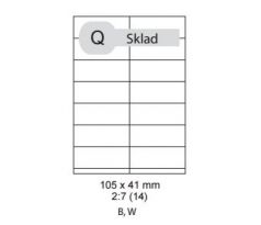 etikety Samolepiace 105x41 univerzálne biele (1000 listov A4/bal.) (ECO-10504100F)