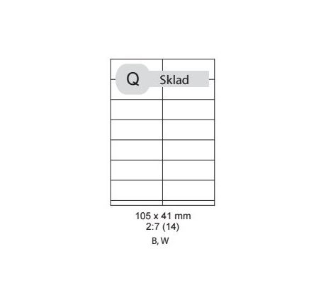 etikety ECODATA Samolepiace 105x41 univerzálne biele (1000 listov A4/bal.) (ECO-10504100F)