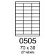 etikety RAYFILM 70x30 biele s odnímateľným lepidlom R01020505A (100 list./A4) (R0102.0505A)