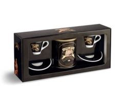 Káva ROYAL  darčekový set – káva mletá 250g plechovka + 2x šálka espresso (632)