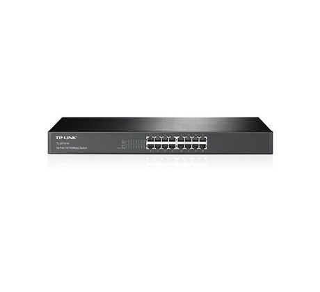 TP-LINK TL-SF1016 16-port 10/100M Switch, 16x 10/100M RJ45 ports, 1U 19-inch rack-mountable steel case (TL-SF1016)