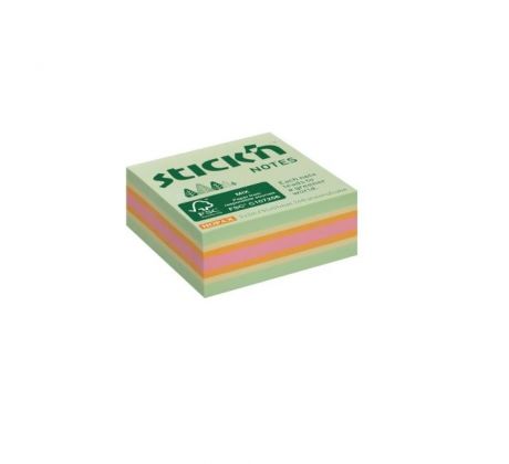 Samolepiaca mini kocka 51x51mm lesný mix pastelových farieb 240 lístkov