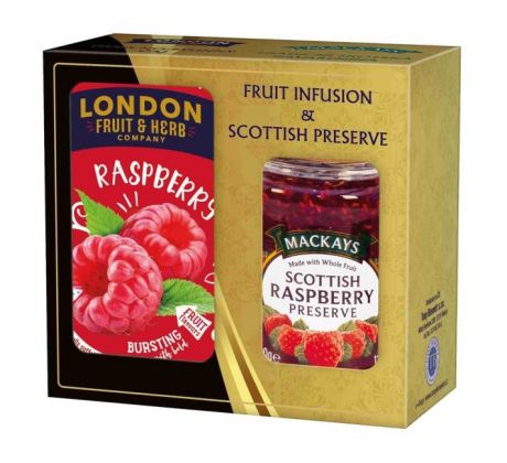 Darčeková sada LONDON Fruit & Herb a Mackays Malina 340 g