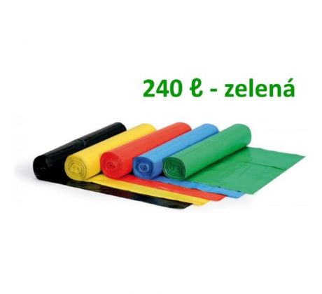 Vrece 240 ℓ 80 mic. 100 x 125 cm, HDPE zelené (1ks)