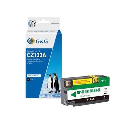alt. kazeta G&G pre HP CZ133A(HP 711) Desingnjet T120 / T520 (80ml/BK) (NP-H-0711XLBK(HP711)