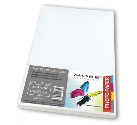 papier MORE obojstranne glossy 100ks/A4  135g Color laser (M10588)