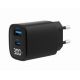2-port 30W USB fast charger, LCD, black (TA-UC-PDQC30LCD-BK-01)
