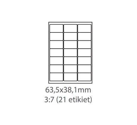etikety Samolepiace 63,5x38,1 univerzálne biele (1000 listov A4/bal.) (ECO-63,5x38,1-1000)