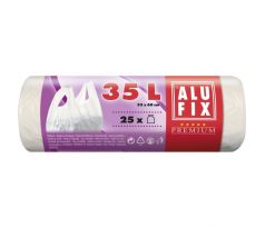 Vrecia na odpadky zaväzovacie, 35 l / 25 ks, 10mic., 53 x 60 +16 cm, biele, HDPE