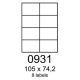 etikety RAYFILM 105x74,2 vysokolesklé biele laser R01190931A (100 list./A4) (R0119.0931A)