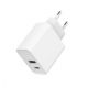 2-port 20 W USB fast charger, white (TA-UC-PDQC20-01-W)