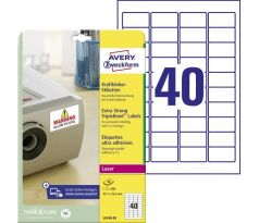 Etikety odolné na špeciálne použitie s trojnásobnou lepivosťou Avery 45,7x25,4mm biele