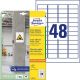 Etikety univerzálne 45,7x21,2mm Avery A4, silne lepivé 20 hárkov
