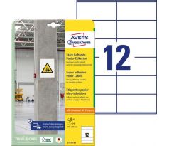 Etikety univerzálne 105x48mm Avery A4, silne lepivé 20 hárkov