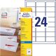 Samolepiace etikety AVERY 63,5x33,9mm adresné biele