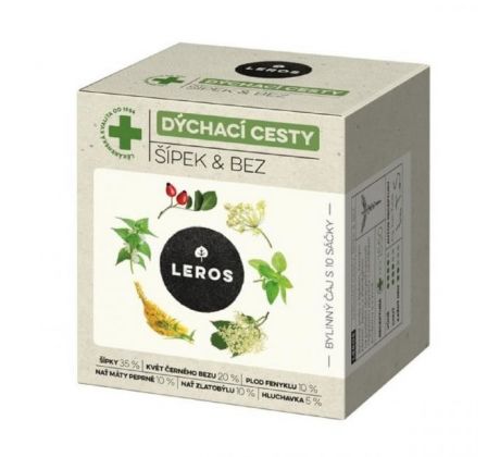 Čaj LEROS Natur bylinný na dýchacie cesty šípka & baza HB 10 x 1,5 g