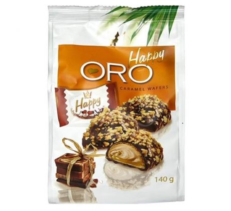 Oblátky HAPPY Oro s karamelovou náplňou 140 g