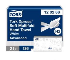 Papierové utierky skladané 2-vrstv. TORK Advanced interfold H2 (21bal.)