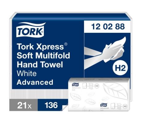 Papierové utierky skladané 2-vrstv. TORK Advanced interfold H2 (21bal.)