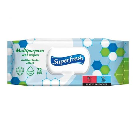 Vlhčené obrúsky Superfresh antibakteriálne 72ks