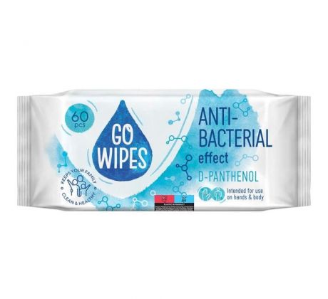 Vlhčené obrúsky GoWipes antibakteriálne s vitamínovým komplexom (A,C,E a D-panthenol) 60ks
