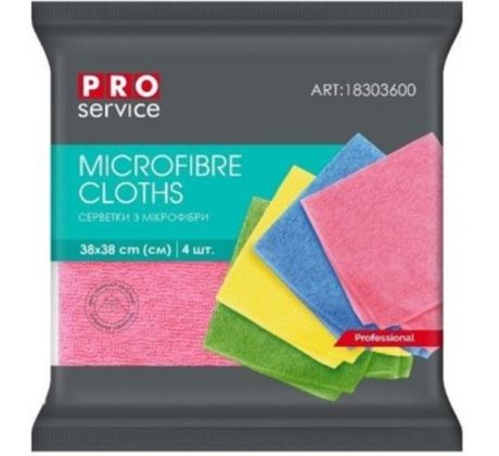 Utierky z mikrovlákna univerzálne, 38x38cm, 4ks, ružová, žltá, modrá, zelená