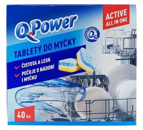 Q-Power tablety do umývačky riadu Active All in One 40 kusov