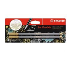 Popisovač STABILO Pen 68 2ks v blistri metalic zlatá