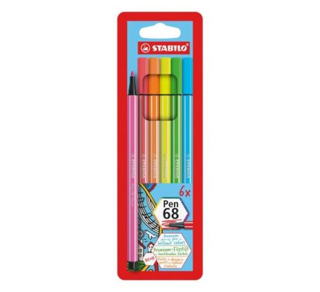 Sada STABILO Pen 68 neon 6 ks Púzdro