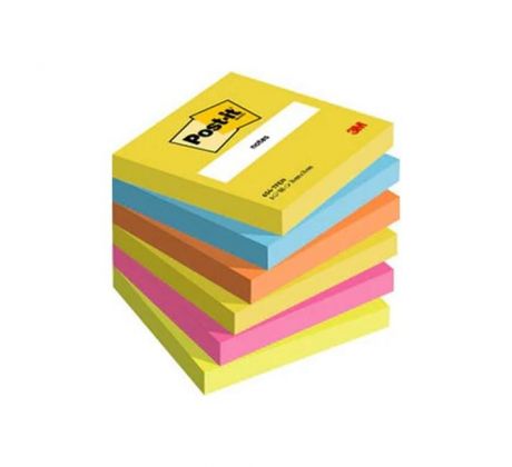 Samolepiaci bloček Post-it ENERGETIC 76x76mm, 6x100 lístkov