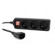 UPS power strip, 3 FR sockets, fused switch, 16 A, C14 plug, 0.6 m cable, black (EG-PSU3F-01)