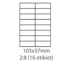 etikety Samolepiace 105x37 univerzálne biele 16ks/A4 (100 listov A4/bal.) (ECO-10503700)