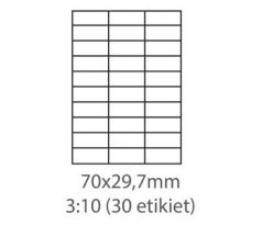 etikety Samolepiace 70x29,7 univerzálne biele 30ks/A4 (100 listov A4/bal.) (ECO-07002900)