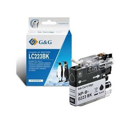 alt. kazeta G&G pre BROTHER LC223BK MFC-J5320DW / DCP-J4120DW / MFC-J4420DW / MFC-J4425DW / MFC-J4620DW (21.2ml/BK) (NP-B-0223BK)