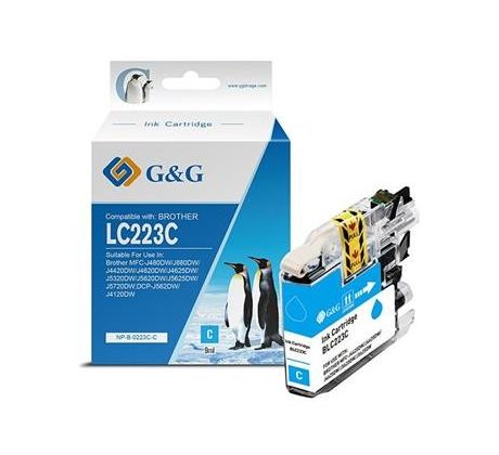 alt. kazeta G&G pre BROTHER LC223C MFC-J5320DW / DCP-J4120DW / MFC-J4420DW / MFC-J4425DW / MFC-J4620DW (10.6ml/C) (NP-B-0223C)
