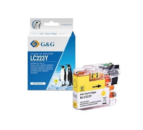 alt. kazeta G&G pre BROTHER LC223Y MFC-J5320DW / DCP-J4120DW / MFC-J4420DW / MFC-J4425DW / MFC-J4620DW (10.6ml/Y) (NP-B-0223Y)
